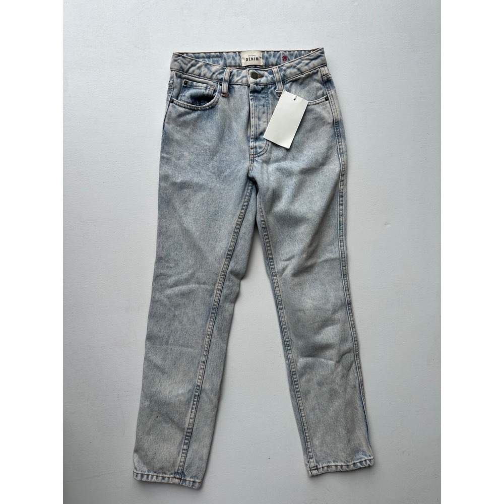 Sezane Brut Sexy Edge Blue High Waisted Straight Leg Organic Cotton Jeans 25 NEW - Picture 2 of 9